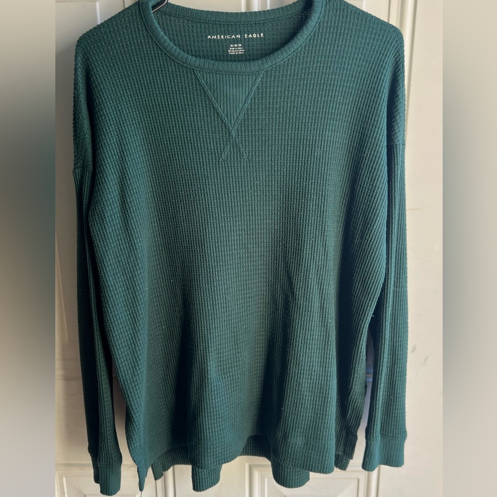 American Eagle Outfitters V-Neck Teal Sweater
